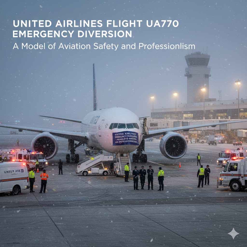 United Airlines Flight UA770 Emergency Diversion: A Model of Aviation Safety and Professionalism