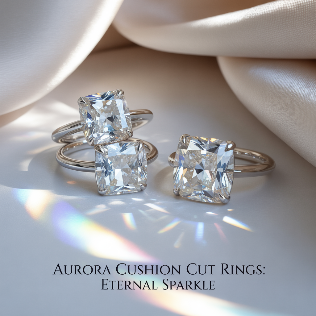 Aurora Cushion Cut Rings: Eternal Sparkle
